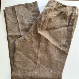Eileen Fisher Linen Trouser Pants Brown XL